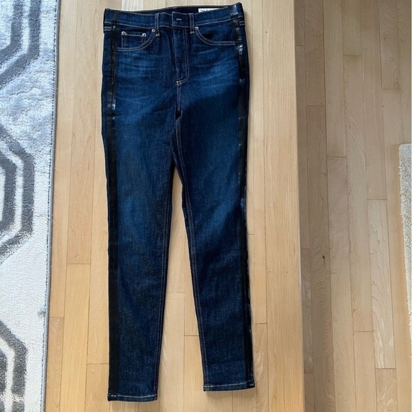 Rag & Bone High Rise Ankle Skinny Jeans Mad River Tuxedo 27 - Picture 4 of 14